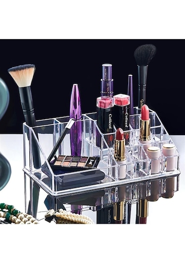 F Blackstone Büyük Boy Blackstone Kozmetik Ürün Düzenleyici Makyaj Organizer Düzenleyici Şeffaf Beyaz