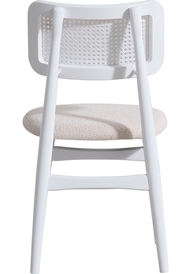 Helios Hazeranlı Ahşap Bohem Sandalye Beyaz - Krem