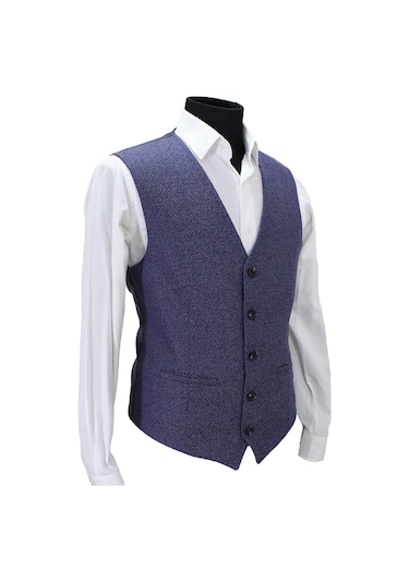 Mentor Regalo Erkek Yelek V Yaka Lacivert Desenli 50424