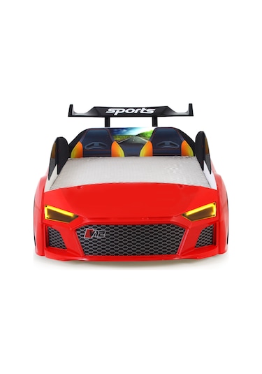Kırmızı Arabalı Yatak V12 Audi Full Ledli Kumandalı Ve Müzikli