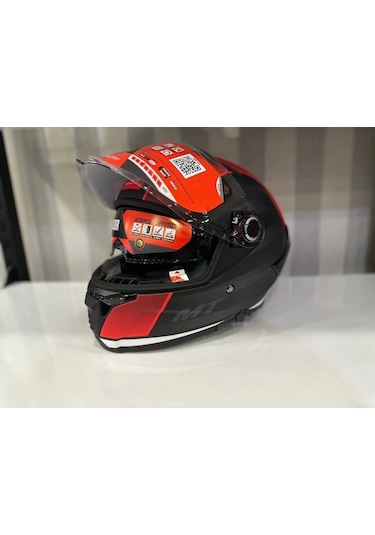 Mt Helmets Mt Thunder 4 Sv Tears B5 Motosiklet Kaskı Mat Siyah - Kırmızı