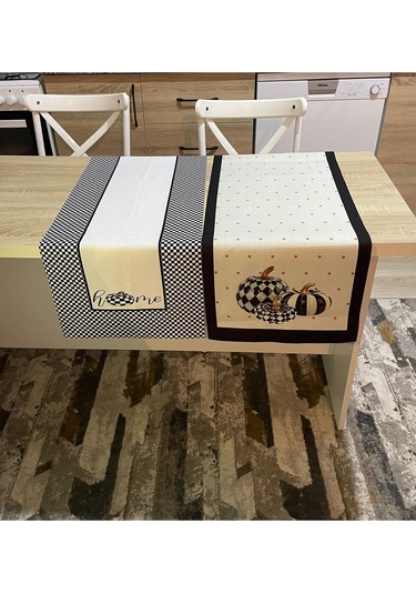 Balkabağı Desen Runner Ve Home Desen Runner 40 X 140 Ikili Paket Renkli