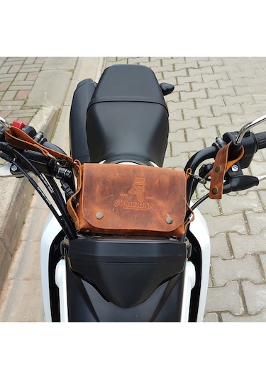 Sumerian Leather Craft Deri Bisiklet Çantası Taba