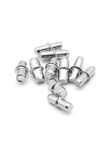 Metal Halkalı Raf Pimi Cam Ahşap Metal Raf Tutucu Çivisi Mobilya Dolap Pimi 50 Adet