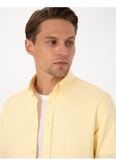 Pierre Cardin Erkek Sarı Gömlek Desenli 50306996-vr044 Sarı