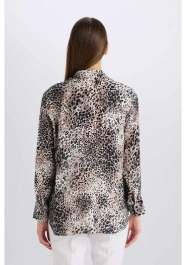 DeFacto Oversize Geniş Kalıp Yılan Derisi Desenli Maroken Uzun Kollu Gömlek D5270AX25SPBG324