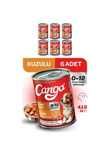 Cango Yavru Yaş Köpek Maması Kuzu Etli 415gr 6lı