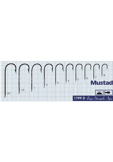Mustad 1799 Düz Beyaz Olta Iğnesi