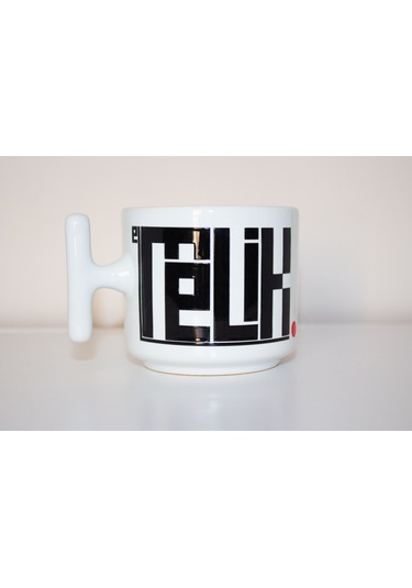 El Melik Esma Serisi T Kulplu Seramik Beyaz Bardak Hediyelik Beyaz