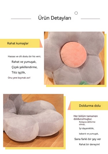 Pembe Çiçekli Masa Şekerleme Ofis Şekerleme Yastığı 40 30 25 Cm