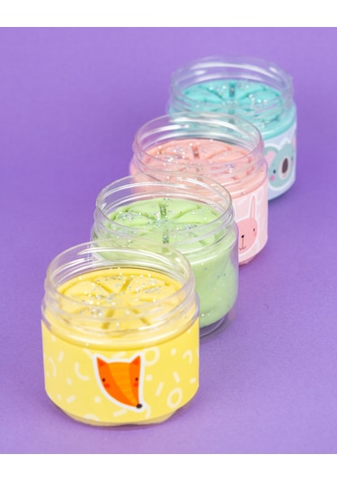 Doğal Oyun Hamuru 4'lü Pastel Renk Glitter Seti 4 150gr
