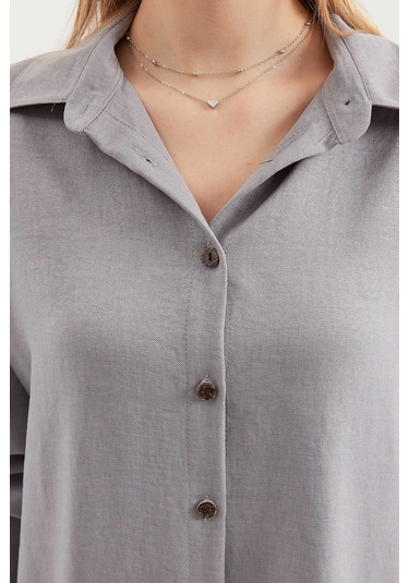 Gabria Keten Ön Düğmeli Takım Gri