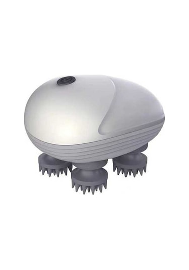 Novahub Elektrikli Saç Derisi Masaj Aleti Kablosuz Baş Masaj Aleti 4 Yoğurma Başlığı Taşınabilir Elde Taşınabilir Baş Kaşıyıcı Gümüş Gümüş