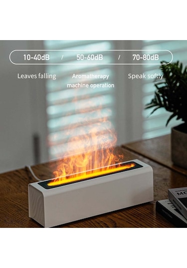 Dq711 Alev Aromaterapi Difüzör Sessiz Usb Hava Nemlendirici Siyah