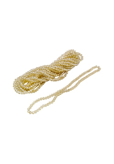6 Mm Açık Bej Kristal Cam Boncuk 1 Dizi - 80-85 Adet