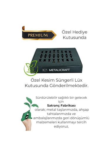 Mc59 Bizans Figürlü El Yapımı Metal Satranç Takımı Kayın Ağacı Satranç Tahtası - Lüks Hediyelik