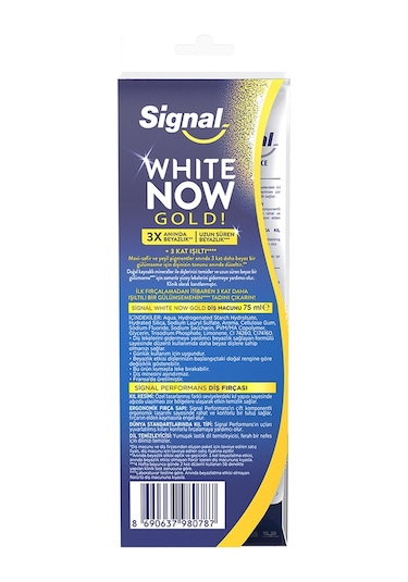 Signal White Now Gold Diş Macunu 75 ML + Performans Diş Fırçası