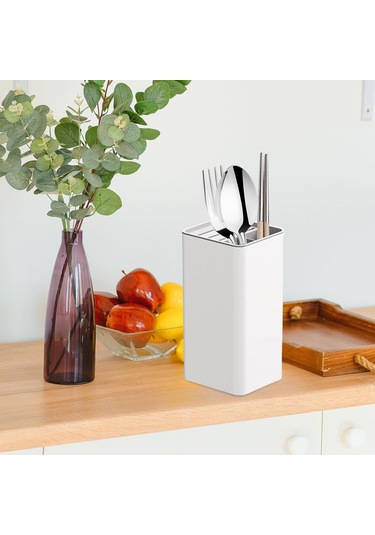 Suntek Mutfak Düzenleyici Tutucu Depolama Gümüş Kutusu Beyaz Beyaz