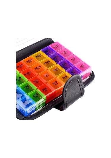 Pazly Tıp Tablet Suntek Renkli Organizatör Kutusu Hap Gün Cüzdan Çok 7 Ho Çok Renkli