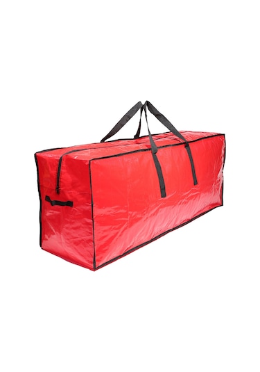 Yunboo Kırmızı Pe Örgü Noel Ağacı Depolama Çantası - Büyük Kapasiteli 122x38x50cm - Dayanıklı Tatil Dekorasyonu Saklama Çanta