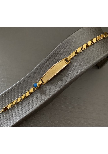 Pullu Altın Çocuk Künyesi Sarı Altın