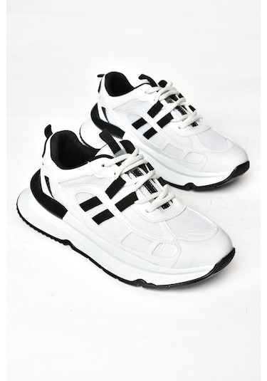 Fox Shoes S973017604 Siyah/beyaz Kumaş Spor Ayakkabı Sneakers Siyah - Beyaz