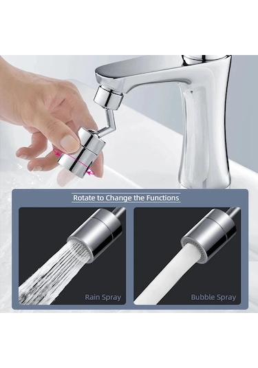 720 Derece Dönebilen 4 Filtreli Tasarruflu Mutfak Musluk Lavabo Başlığı