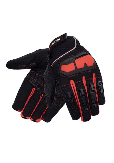 Prorider Shadow Korumalı Motosiklet Eldiveni Kırmızı-Siyah