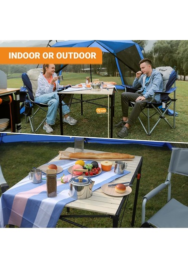 Kingcamp Slate Xl Alüminyum Katlanır Kamp Masası Wood Siyah