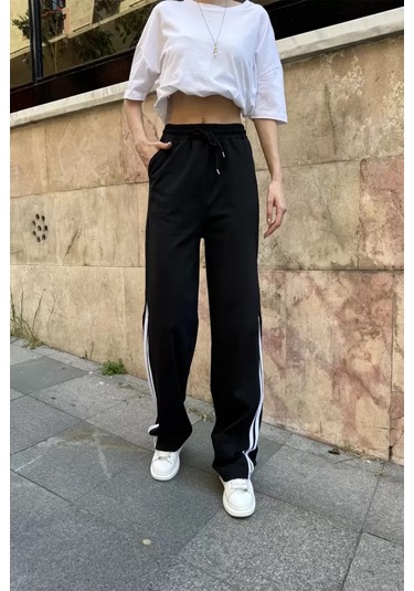 Paradise Paça Şeritli Wide Leg Siyah