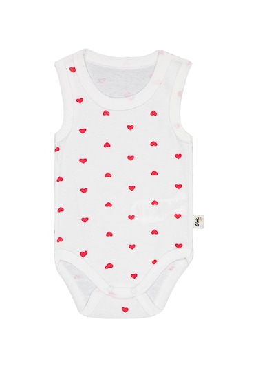 Civil Baby Kalp Baskılı 1-36 Ay Çıtçıtlı Badi - Ekru