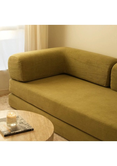 Nova Serisi Kanepe Pratik, Yer Yatağı, Dayanıklı, Bondex Sünger 200x200 Hardal