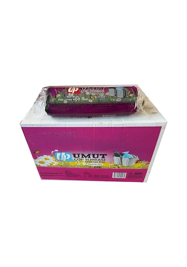 Umut 2 Kat Endüstriyel Jumbo Çöp Torbası Poşeti  Siyah 600 G 20 x 10'lu 80 x 110 CM