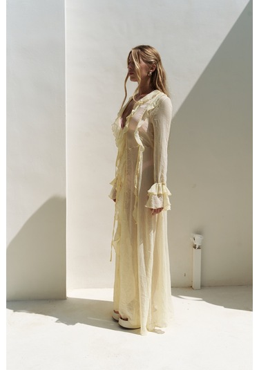 Freya Sarı Uzun Elbise sarı