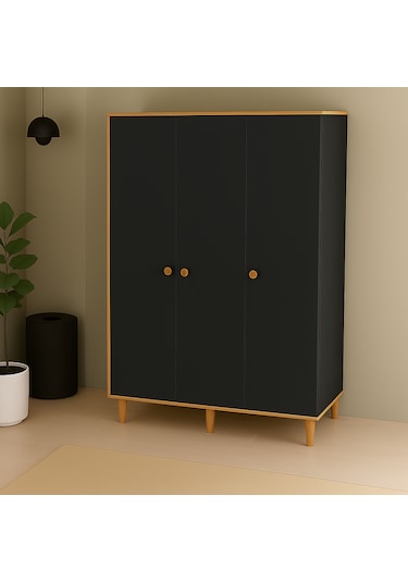 3 Kapılı, 2 Çekmeceli Gardırop, Elbise Dolabı, Çocuk Odası Dolabı Antrasit - Safirmeşe 3 Kapılı, 2 Çekmeceli Gardırop, Elbise Dolabı, Çocuk Odası Dolabı Antrasit - Safirmeşe