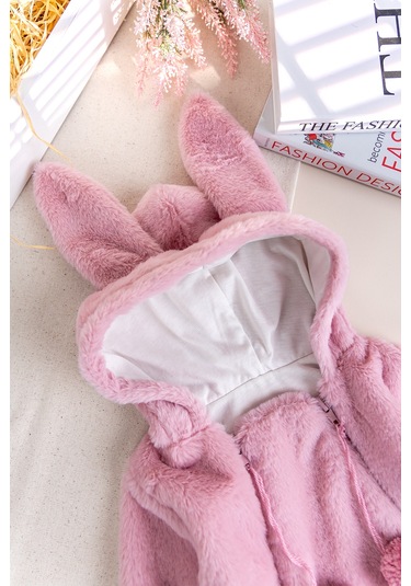 Kışlık Peluş Welsoft Penye Astarlı Pamuklu Kız Erkek Bebek Tulum Gülkurusu