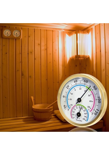 Skycity Altın Renkli Kompakt Oda Sıcaklık Nem Ölçer - Duvar Montajlı, Pil Gerektirmeyen Ev Ofis Serinlik Kontrol Cihazı