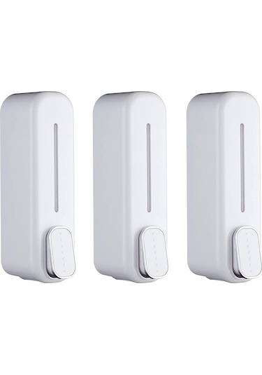 3 Adet Duvara Monte Edilebilir Banyo 350ml Sabunluk Basmalı Model