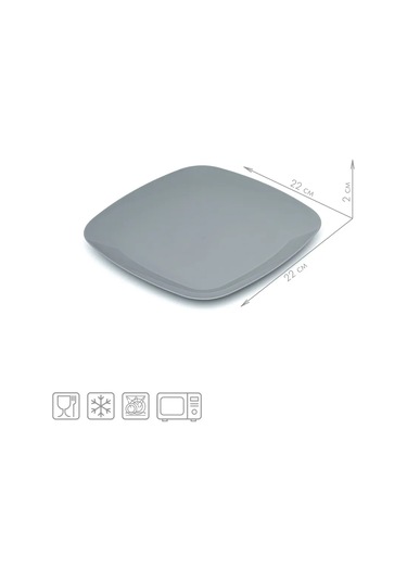 Al' Ternatıva Çorba Ve Yemek Tabakları Seti, Plastik, 6+6 Adet 199454267 Gri