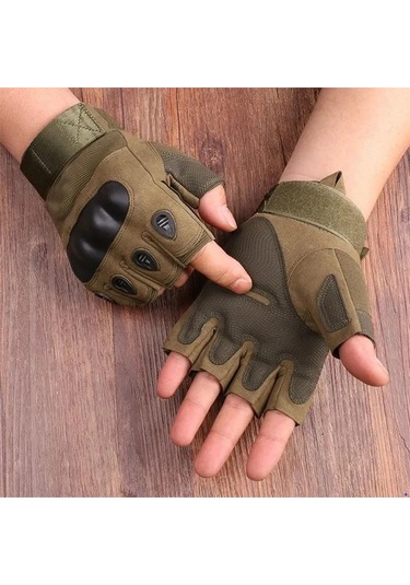 Yarım Parmak Cay225 M Beden Korumalı Taktik Eldiven Haki