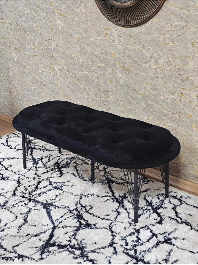 Ufo Oturak Bench - Siyah Boyalı Telli Ayak - Oturak - Bench - Puf Çok Renkli