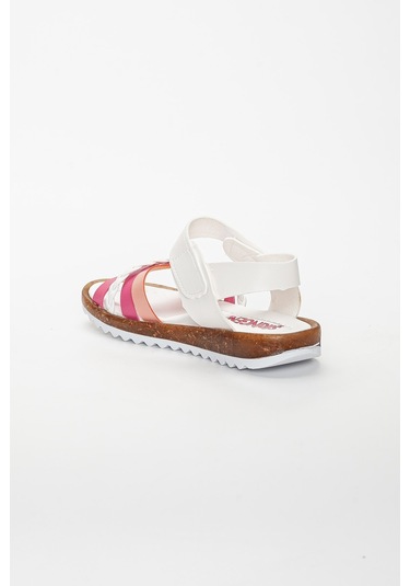 Şirin Bebe Beyaz Pembe Kız Çocuk Sandalet Ayakkabı