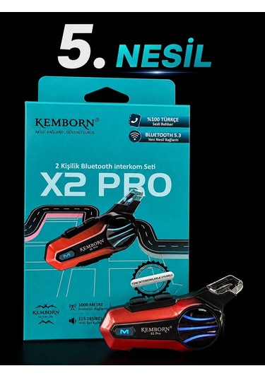Kemborn İnterk Motosiklet Kask Kulaklık İntercom 2 Kişilik 1 Adet