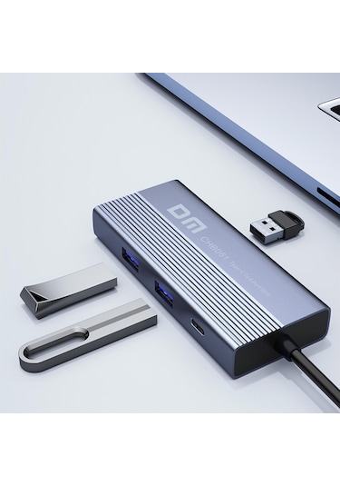 Dm Chb061 Type-c To 4k Hdmı 3 Usb3.0 Gigabit Ethernet Pd 60w Çoklayıcı Hub