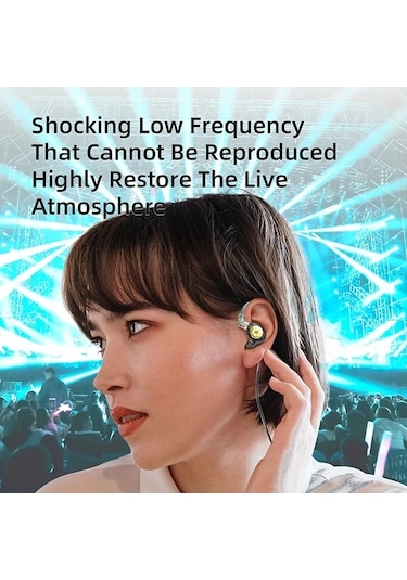 Honeybeeshop Kz Edx Pro Kulak İçi Mikrofonlu Çift Dd Hifi Stereo Ses Gürültü Önleyici Kulaklık Camgöbeği