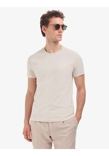 Pierre Cardin Erkek Bej Tişört Basic 50325307-vr011