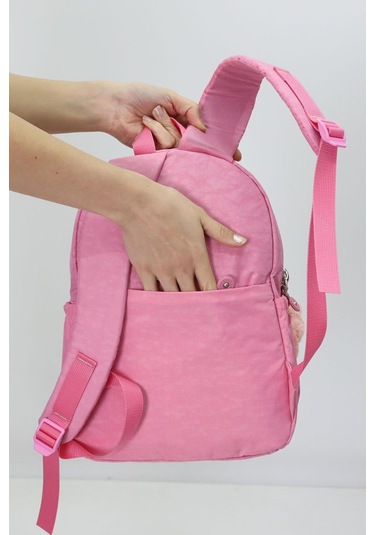 Sevimli Peluş Figürlü Günlük Kadın Sırt Çantası Şık, Kullanışlı, Okula Ve Seyahate Uygun Pembe