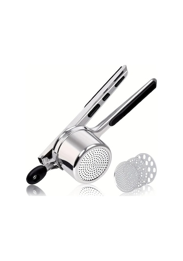 Honeybeeshop Siyah Profesyonel Ve Ev Tipi Agir Hizmet Paslanmaz Celik Patates Ezici Pure Makinesi Diskli Kolay Temizlenebilir