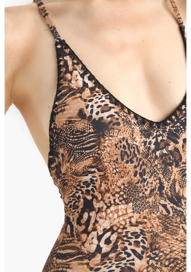 Defacto Regular Fit Leopar Desenli Mayo-fall İn Love E3901ax25smbk81 Siyah