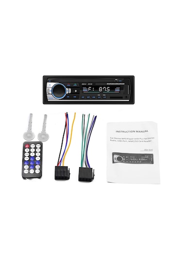 Skycity Araç İçi Bluetooth Fm Radyo, Usb/sd/mp3 Çalar, Aux Girişli, 12v Gümüş Renkli Oto Ses Sistemi Pilsiz Uzaktan Kumanda